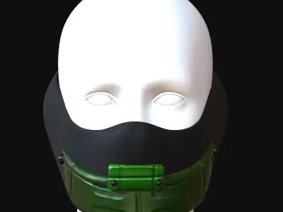 Gas mask helmet 3d model scifi Low-poly  Low-poly 3D model