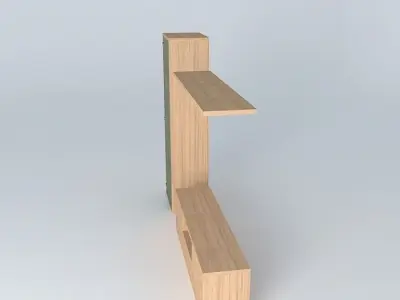 Furniture tv unit with shelves and drawers 3D model