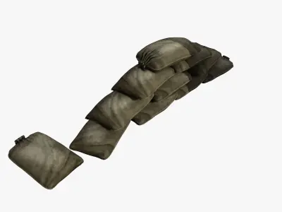 Sandbags pile of pillows 3D model