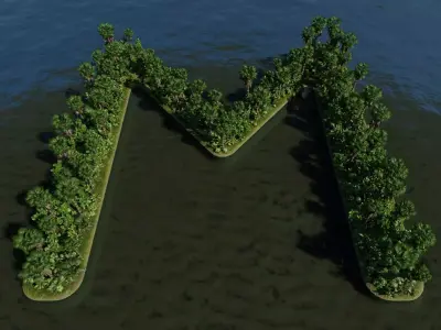 M Alphabet Island 3D model