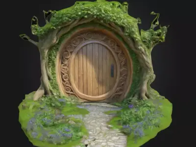 The Verdant Gate Free low-poly 3D model