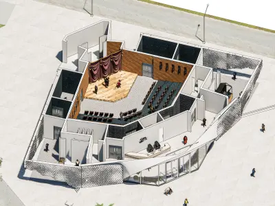 Auditorium interior and exterior 3D model