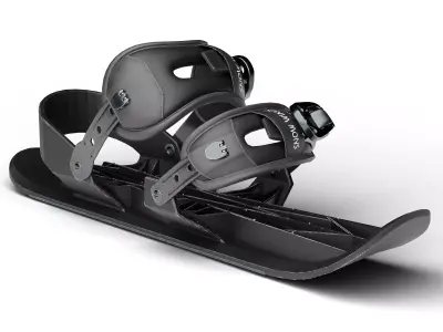 Snowboards mounts and Skates Low-poly 3D model