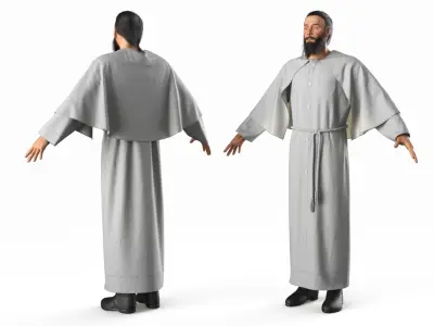  Monk with White Robe and Cape 