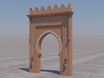 Traditional Moroccan Door Marrakech 3D model