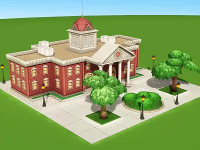 Urban City Low-poly 3D model