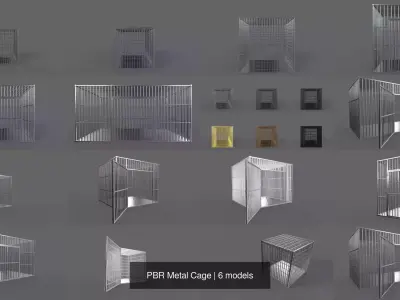 PBR Metal Cage 3D Model Pack