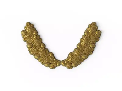 Oak wreath 03 3D print model