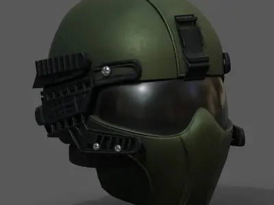 Helmet scifi military combat fantasy futuristic space  Low-poly 3D model