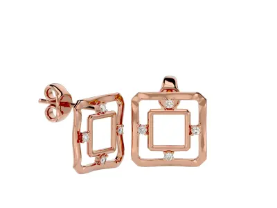 Light Minimalist Diamond Ring Earrings Pendant Set 3D print model