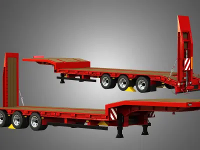Schwarzmuller Trailer - 3-Axle Low Loader 3D model