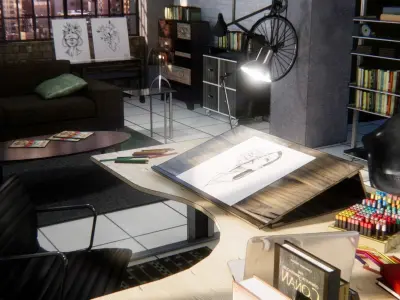 Loft studio  interior 3D model