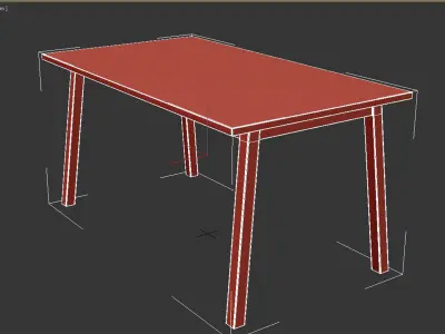Dining table CHARA black 3D model