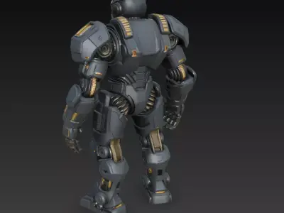 Dark Armored Mech Titan - Futuristic Sci-Fi Robot 3D Model 3D print model