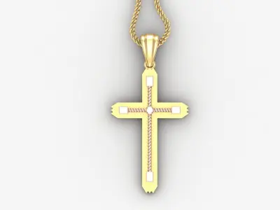 High Cross Pendant Light Gold 18K 4CP081 3D print model