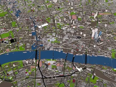 London City 3d model using July 2020 data Low-poly 3D model