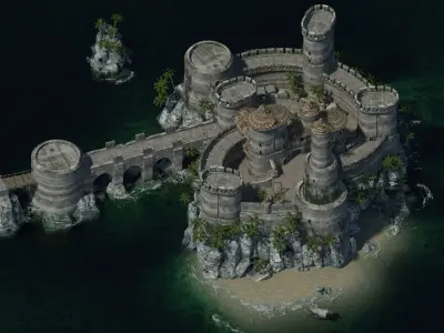 Medieval Castle Low-poly 3D model