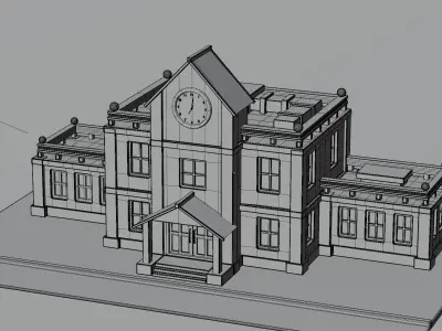 School Building Low-poly 3D model get