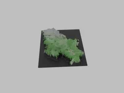 Serbia Map Country Low-poly 3D model