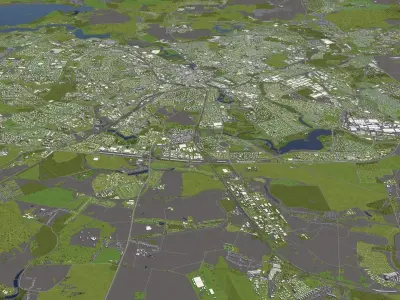 Minsk Belarus 50x50km 3D City Map 3D model