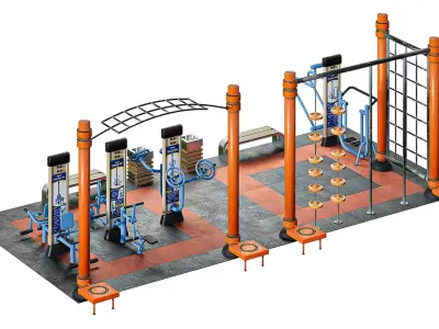 collection for outdoor fitness parks 3D model