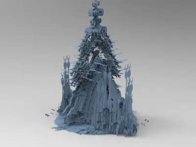 Sci Fi Locust Tower array Halved   Low-poly 3D model