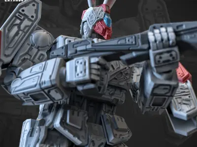 Standing Tank Mech  3D Printable 75mm 3D print model