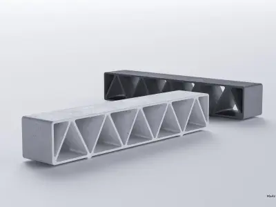 PARK MODERN BENCH CONSTRUQTA CONCRETE 3D model