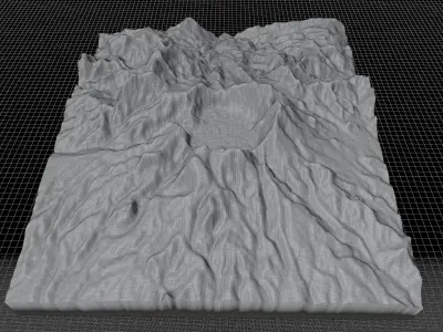 Mount Pinatubo 3d model terrain 3D model