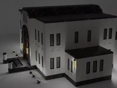 Art Deco Luxury Mansion - Modern Exterior Low-poly 3D model