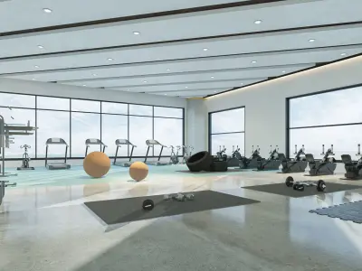 collection set of gyms and fitness centers 3D Model Pack