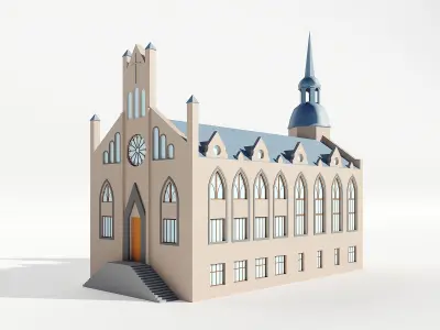 Church Low-poly 3D model