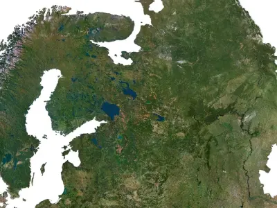 Europe Terrain 3D Map 3D model