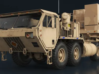 Military Truck with Camouflage Battery Control Center 