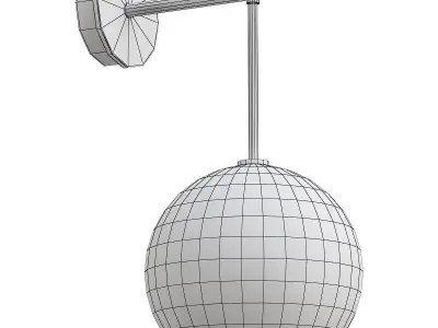 bubbles-4802-12wl wall light with clear glass globe 3D model