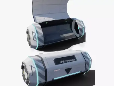 Scifi loot supplies crate Low-poly 3D model