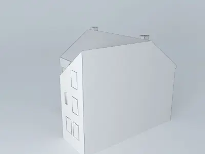 Old European house Low-poly 3D model