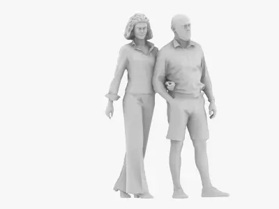 Couple Walking 3D print model