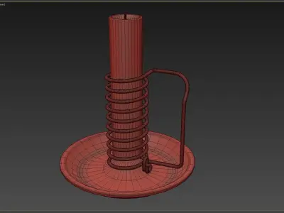 Candle Holder Low-poly 3D model 9