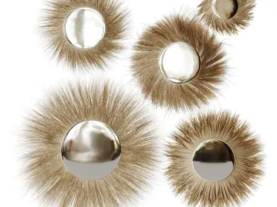 Mirror In A Straw Frame 3D model