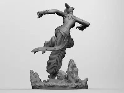 Street Fighter Juri 3D Print Stl Model Diorama 3D print model 3D print model