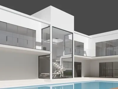 Archviz - Modern White House 01 3D model