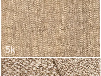 Carpet set 3233 - Hand-Woven Jute Rug - 5K 3D model