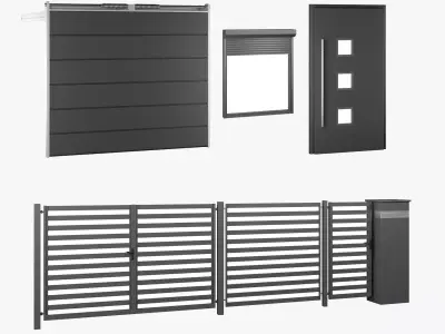 Collection of Gate Window and Door  3D model