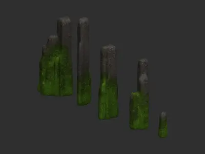 Rock 04 - Moss 2 Low-poly 3D model
