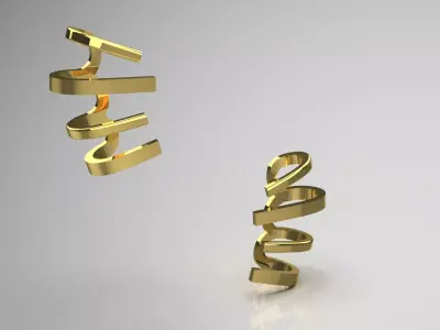 gold earr cuff ge0048  3D print model