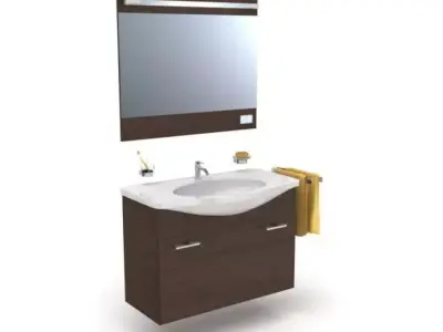 Bathroom Sink And Mirror 3D model