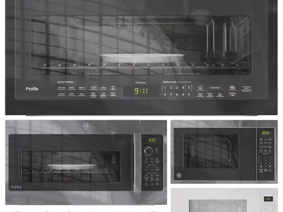 GE Microwave Set 01 3D model