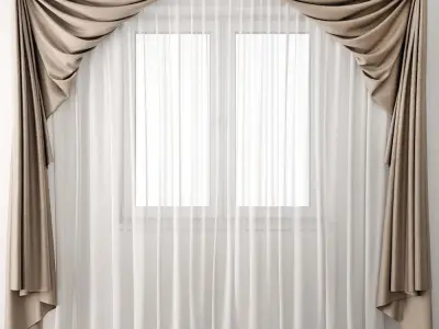Curtain19 curtain with drapes 3D model