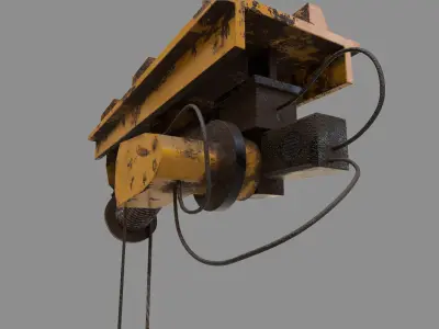 Defect scifi crane  Low-poly 3D model